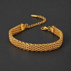 Mehrreihiges Kettenarmband – goldfarben