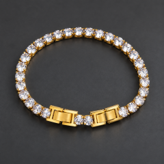 Glitzerndes Armband mit Zirkonia – goldfarben - 5mm